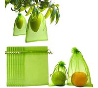 ASXZ 50Uds. Bolsas de protección para Uvas, Fresas y Frutas, Bolsas de Red para jardín antipájaros para Control de plagas, Bolsas de Malla para Uvas, Bolsas para Cultivo de macetas Verdes,20x30CM
