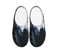ASXZCBV Blue Eyes Wolf1 - Pantuflas de casa transpirables y acogedoras, lavables, unisex, suela TPR para interiores y exteriores