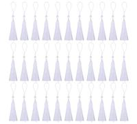 Asyduey 100 Piezas Borlas de Marcador de Hilo de Borlas Suaves Hechas una Mano de 13 Cm / 5 Pulgadas para Hacer Joyas, Proyectos de Bricolaje, Marcadores