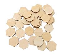 Asyduey 100 Piezas de Madera de Madera de con Forma de Madera Hexagonal para Proyectos de Manualidades de Bricolaje Listos para Pintar o Decorar (25 Mm)