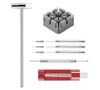 Asyduey 11 Piezas/Conjunto ReparacióN de Relojes Herramienta Martillo Soporte de Correa Pulsera Ajustador de Cadena Kit de Herramientas de ReparacióN para Hombres/Mujeres Reloj