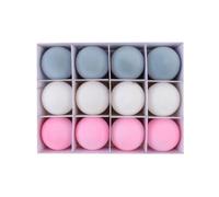 Asyduey 12 Piezas de Bolas Colgantes de Navidad para Fiestas Navideñas, Bolas de Navidad, Bolas Redondas de Peluche para Hacer Tú Mismo, Caja de Regalo, Adornos para Árbol de Navidad e