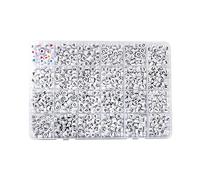 Asyduey 1200 Piezas Plano Redondo Negro Letra Alfabeto IngléS Cuentas AcríLicas Conjunto DIY JoyeríA Pulseras Collar FabricacióN