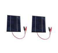 Asyduey 2 Piezas 12V 2W Paneles Solares Cargador de Panel Solar Alto Plegable Cargador de Panel Solar de BateríA Recargable con Cable de Clip