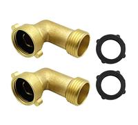 Asyduey 2 Piezas de Codo de Manguera de JardíN de 45 Grados, 2 Unidades con 2 Arandelas, Extensor de Grifo para Exteriores, Extensor de de Conector de Manguera