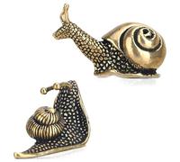 Asyduey 2 Piezas de DecoracióN Caracol para Estanque Al Aire Libre, Estatuilla Caracol de JardíN, Caracol de LatóN con Efecto, el Significado del Caracol Que Camina Lentamente