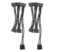 Asyduey 2 Uds Molex 4Pin IDE a 5 15Pin Cable Divisor de Fuente de AlimentacióN de Disco Duro para DIY PC Sever 18AWG 4 a 15 de AlimentacióN