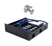 Asyduey 2 X USB 3.0 Panel Frontal con Dispositivo de 3,5 Pulgadas/HDD o SSD/HDD de 2,5 Pulgadas a 5,25 Floppy a Soporte de Bandeja de BahíA de Unidad óPtica