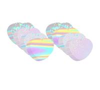 Asyduey 200 Piezas para Hacer Botones de Corazón, Película Brillante para Máquina de Hacer Pins, Kit de 4 Estilos de Láminas Laminadas Holográficas Transparentes.