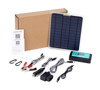 Asyduey 20W Panel Solar 12V 10A Controlador de BateríA Cargador de Coche Suministro de BateríA Exterior para BateríA de VehíCulo con Enchufe OBD