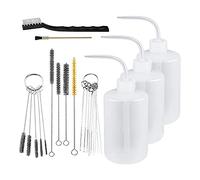 Asyduey 24 Piezas Kit Limpieza Pistolas Pulverizadoras Pintura En Aerosol 500 Ml Botella PláStico para Lavado a PresióN Cepillos para Kit Limpieza Pistolas Pintura