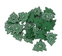 Asyduey 25pzs Botones de Madera embellecimiento Decoracion de Forma arbol de Navidad con Dos Agujeros para artesania albume de Recortes de Coser