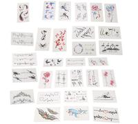 Asyduey 30 Unids/Set Pegatina Engomada de Tatuaje Temporal Oscuro Sexy Pegatina Engomada de Tatuaje Falso Tatuaje Temporal a Prueba de Agua