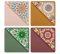 Asyduey 4 Piezas Diamante Arte Pinturas Marcadores, DIY Diamante Arte Marcadores para los Amantes del Libro, Triángulo Haciendo Esquina Marcador Kits