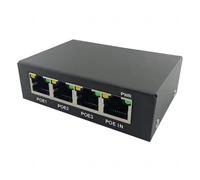 Asyduey 4 Puertos Gigabit Completo PoE Extensor/Repetidor 100/1000M Extensor de Conmutador de Red para PoE Switch NVR Cámara IP Ap