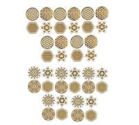 Asyduey 40 Piezas/10 Hojas de 3,5 cm de Pegatinas Energéticas de de, Pegatinas Doradas Transparentes A Prueba de Agua, Pegatinas Energéticas de Cobre de los 7 Chakras