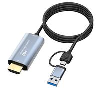 Asyduey 4K -Compatible con Tipo-C+Tarjeta de Captura USB 1080P Juego de Computadora TeléFono MóVil Audio en Tarjeta de Captura de Video 1.8M