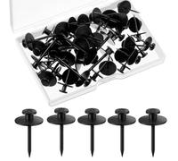 Asyduey 50 Piezas Colgadores de Cuadros de Doble Cabeza Clavos Tachuelas para Pulgar Clavos Colgantes de Cabeza Pequeña Alfileres Decorativos de Pared Negro