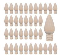 Asyduey 50 Piezas de Bombillas NavideñAs de Madera, Adornos de Madera Sin Terminar para Manualidades y Suministro de áRboles de Navidad, 2 Pulgadas de Alto