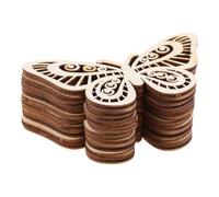 Asyduey 60 Piezas de Adornos de Mariposas Cortadas, de Madera, Decoración de Bodas, Colgante de Madera de Mariposa Hueca de Madera