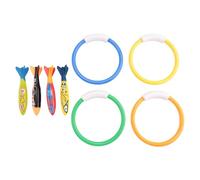 Asyduey 8 Unids de Piscina Submarina Anillos de Buceo, Tiros de Buceo Bandidos Juguetes para Niños Regalo Conjunto. Entrenando Juguetes de Buceo para Aprender a Nadar
