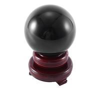 Asyduey 80MM Esfera de Negra Natural Piedra de CuracióN de Bola de Cristal Grande con Base