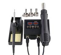 Asyduey 8898 EstacióN de Desoldadura de Aire Caliente 750 W Pantalla Digital Dual 2 en 1 EstacióN de Soldador con Control de Temperatura Enchufe de la UE