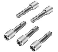 Asyduey Adaptador de Portabrocas SDS-Plus de 5 Piezas, Adaptador de Broca SDS Plus una Soporte de Taladro de Acero con Casquillo Hexagonal de 1/4 Pulgadas y 6,35 Mm, Broca
