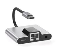 Asyduey Adaptador de Red LAN Tipo C una Ethernet Hub USB C una EstacióN de Acoplamiento de Carga RáPida PD de Audio de 3,5 mm para TeléFono MóVil PortáTil