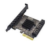 Asyduey Adaptador PCI e 6 Puertos 3.0 a PCI Express X4 Tarjeta de ExpansióN SATA3.0 PCIe PCI-E Controlador para HDD
