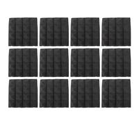 Asyduey Azulejos de Espuma Acústica de Carbón Paneles de Espuma de Insonorización Relleno de Sonido de Estudio 2 x 10 x 10 Pulgadas (Negro)
