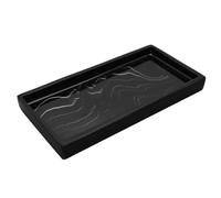 Asyduey Bandeja de Resina con de MáRmol, Placa Rectangular Antideslizante, Encimera, Bandeja de Almacenamiento de Champú y JabóN para BañO, DecoracióN del Hogar, Negro