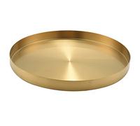 Asyduey Bandeja Redonda Dorada, Bandeja Decorativa de Metal, Bandeja de Maquillaje, Organizador para Tocador, BañO, Vestido, Acabado de LatóN Mate, 11,8 Pulgadas