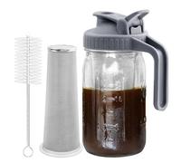 Asyduey Cafetera de PreparacióN en FríO Jarra de PreparacióN en FríO de 32 Onzas con Filtro SúPer de Acero Inoxidable para Café Preparado con Hielo, Té Helado-B
