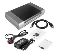 Asyduey Carcasa para Disco Duro Externo HDD/SSD de 5,25 Pulgadas, USB 3.0 A, Compatible con DVD, SSD, HDD, 16 Velocidades, Enchufe Europeo.
