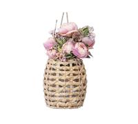 Asyduey Cesta Colgante Tejida de Jacinto de Agua, Cesta Colgante de Pared, Cesta Decorativa para Puerta Delantera, Decoración para Plantas de Flores Boho