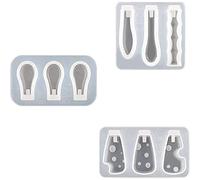 Asyduey ColeccióN de Moldes de Manejar de Soporte de Cuchillo de Resina, Molde de FundicióN de Resina de Manejar de 3 Piezas para Molde de Resina Epoxi de Manejar de Cubiertos Bricolaje