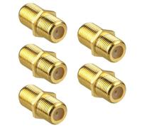 Asyduey Conector de Cable Coaxial de 5 Piezas, Adaptador Chapado en RG6 Tipo F Hembra una Hembra Extensor de Cable Coaxial para Cables de TV