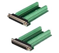 Asyduey Conector de Placa de Conexión Macho Hembra DB37 de 2 Piezas, Adaptador Sin Soldadura de Terminal de Puerto Serie RS232 D-Sub de 37 Pines