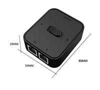 Asyduey Conmutador de Red Gigabit de 2 Puertos Conmutador RJ45 Extensor de Cable Divisor de Red Conmutador de Red Externo de 2 VíAs Divisor-Negro