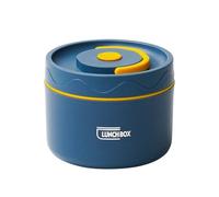 Asyduey Contenedor de Almuerzo Caliente para Alimentos,Contenedor de Almuerzo TéRmico de Acero Inoxidable Caja Bento TéRmica PortáTil Contenedor de Alimentos Azul C