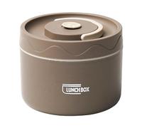 Asyduey Contenedor de Almuerzo Caliente para Alimentos,Contenedor de Almuerzo TéRmico de Acero Inoxidable Caja Bento TéRmica PortáTil Contenedor de Alimentos MarróN C