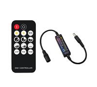 Asyduey Control Remoto Atenuador LED DC5V-24V Ajuste de Brillo Interruptor de Conector Regulable de 14 Teclas para Tira de Luz LED