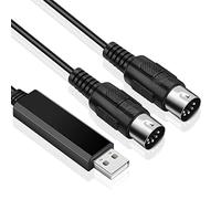 Asyduey Convertidor de Cable Midi USB Interfaz USB a Cable Midi de Entrada y Salida Funciona para PC Laptop Teclado de Piano en Estudio de MúSica de 6,5 Pies