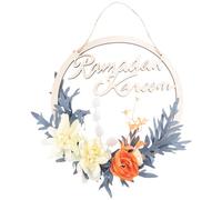 Asyduey Coronas de Eid Ramadan para la Puerta Principal, 10 Pulgadas de PequeñAs Flores Blancas Artificiales Colgante de, Islam Mubarak