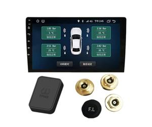 Asyduey de Monitoreo de Presión de Neumáticos TPMS Inalámbrico Inteligente con USB y Android de 5 V para Navegación, Radio de Automóvil, Pantalla de Alarma Externa