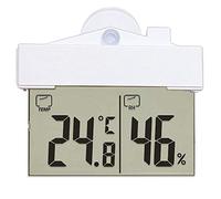 Asyduey Digital TransparenteLa Ventana del Hogar Muestra el Termómetro Higrómetro Interior Temperatura Exterior Humedad Interior Estación de Medición Estación con Ventosa de Succión