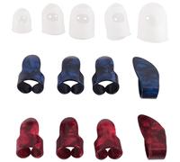 Asyduey El Kit de de Guitarra Incluye 8 Piezas de Puntas para Pulgar y Dedo de Guitarra (Celuloide de Metal y Azul), 5 Piezas de Protectores Transparentes para Guitarra