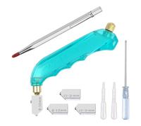 Asyduey El Kit de Herramientas para Cortar Vidrio Incluye un Cortador de Vidrio con Alimentación de Aceite Azul y 3 Cabezales de Repuesto Adicionales (6 Mm-12 Mm, 12 Mm-20 Mm)