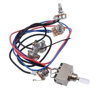 Asyduey Equipo de ArnéS de Cableado de Fonocapores de Guitarra EléCtrica Lp 2T2V 500K Pots Interruptor de 3 VíAs con Enchufe para Doble Bobina Reemplazos de Guitarra Estilo, Tapa de